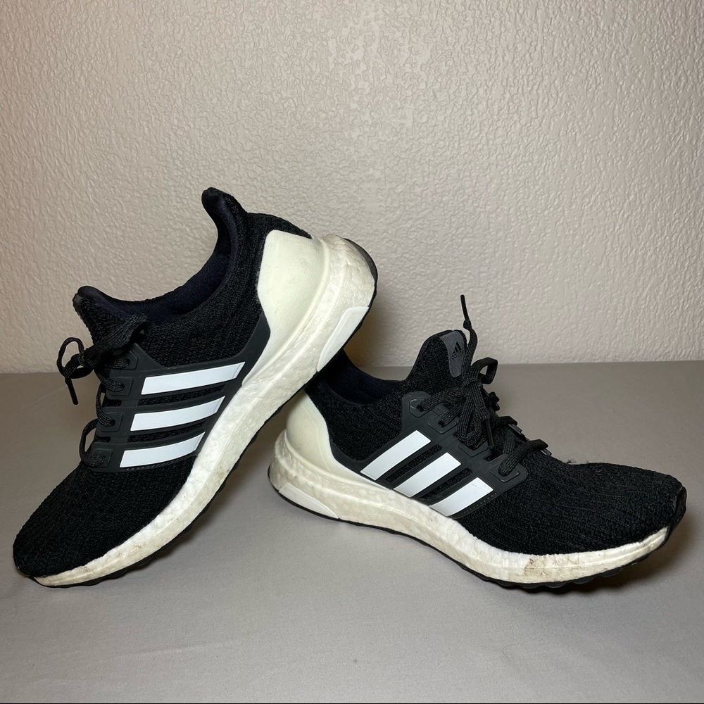 Black and white Adidas Ultra boost